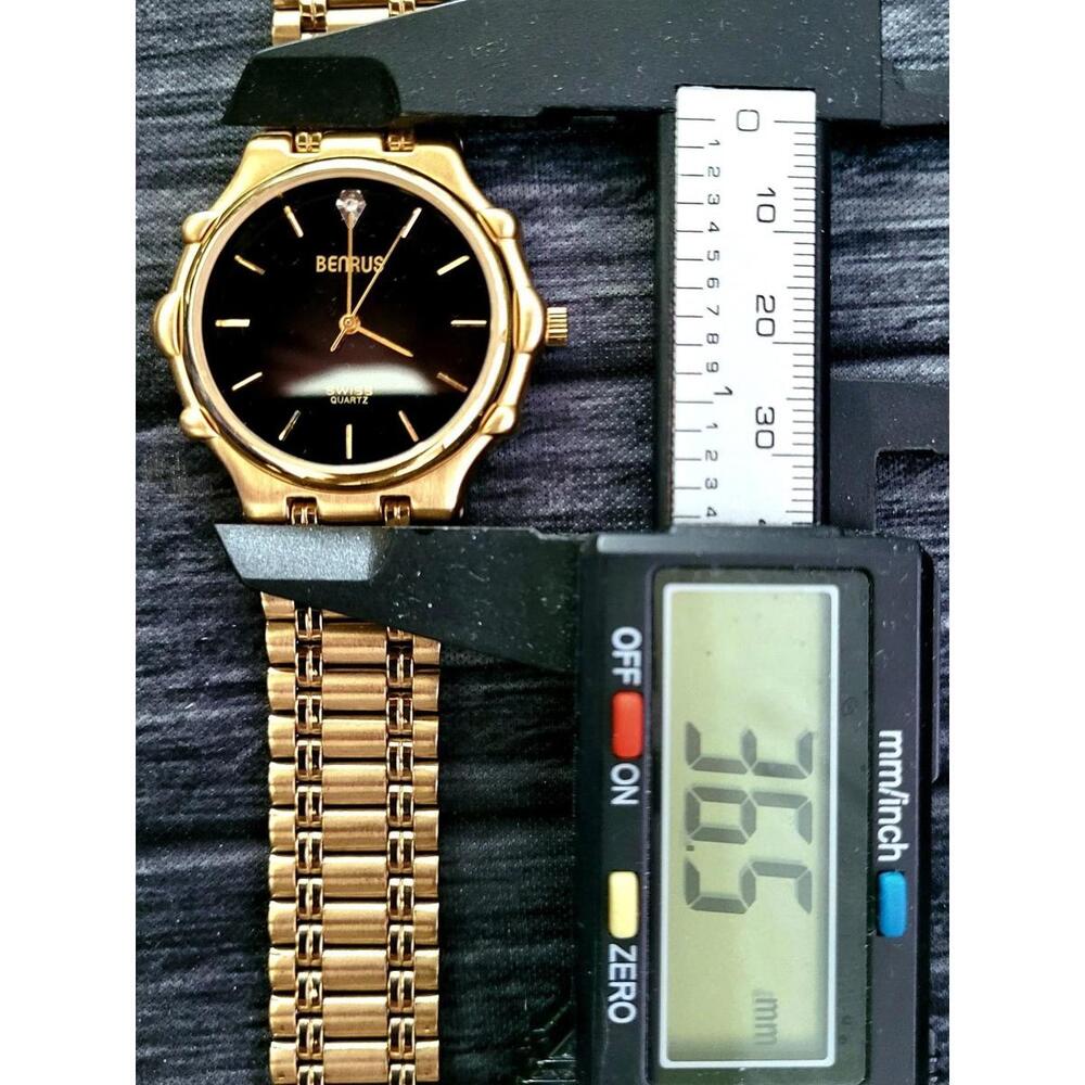Rare Vintage Benrus Swiss Diamond Executive Gold Tone Watch‎ - Picture 5 of 9